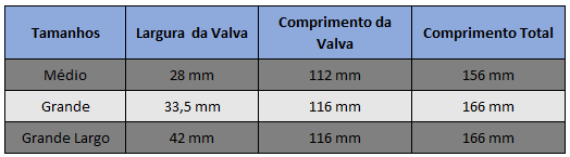 DimensõesEspéculo Vaginal Não estéril